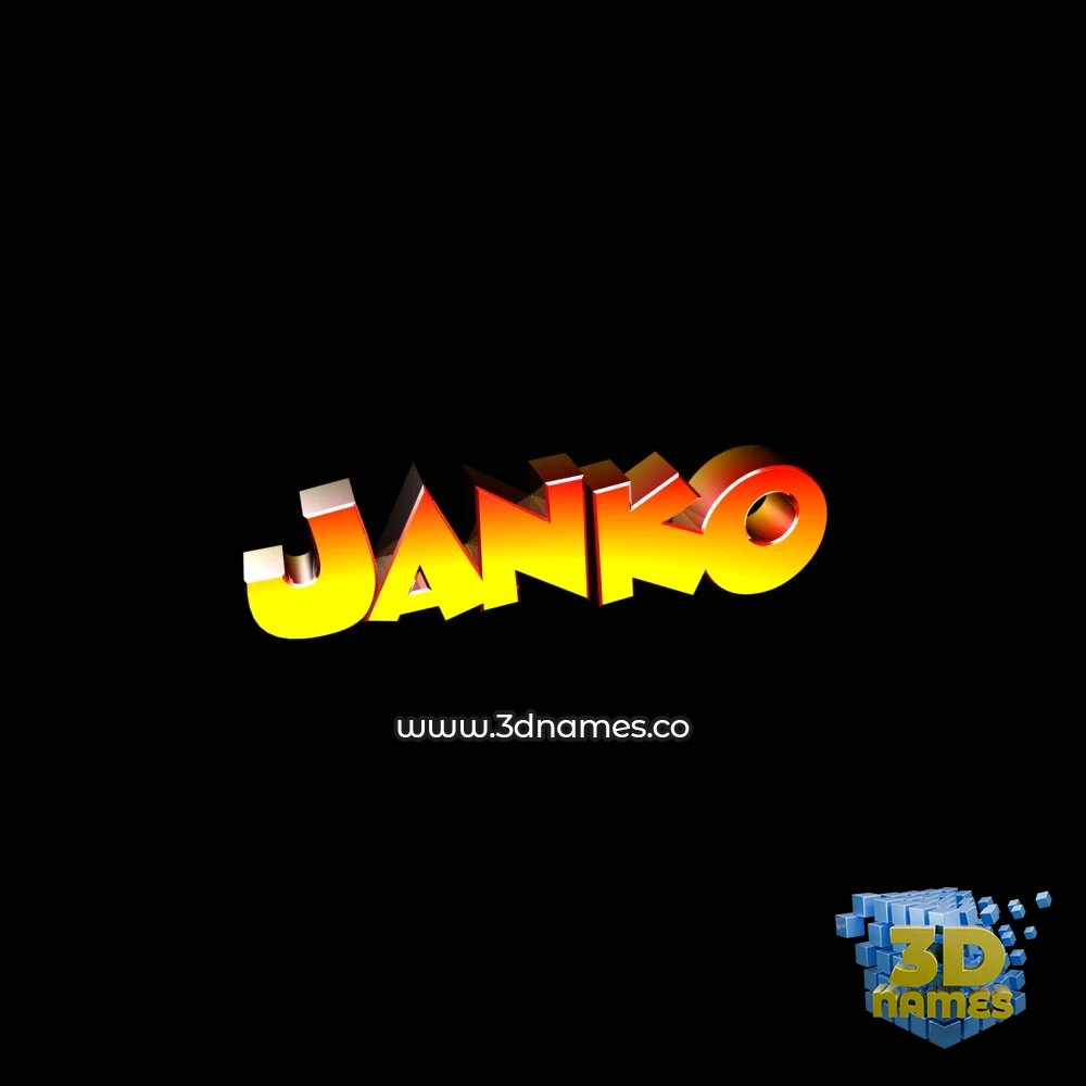 janko in Black Background style - 3D name wallpaper