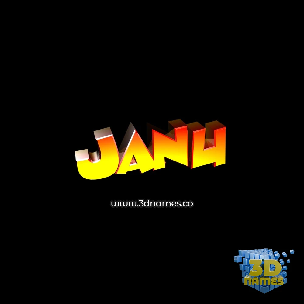 janu in Black Background style - 3D name wallpaper