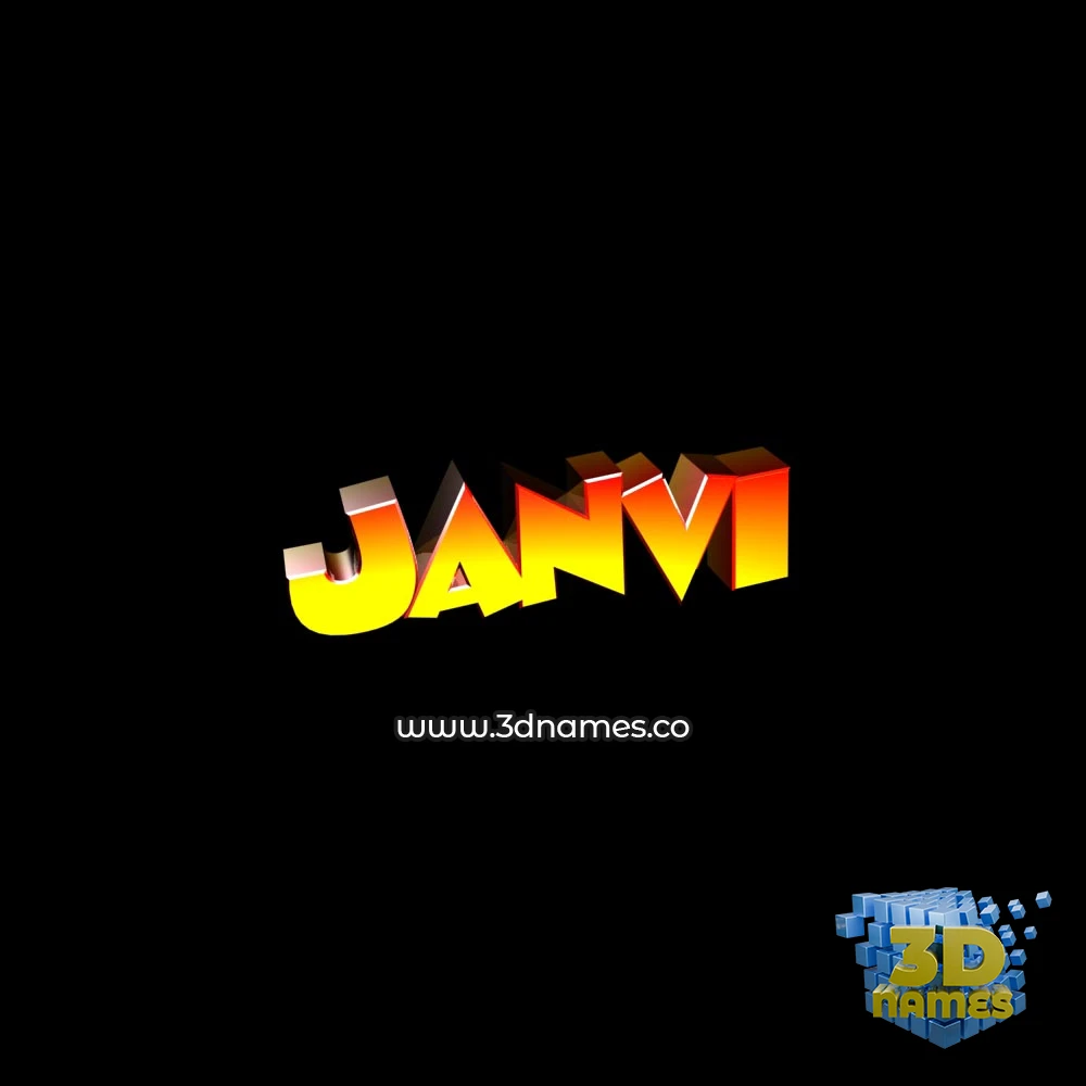 janvi in Black Background style - 3D name wallpaper