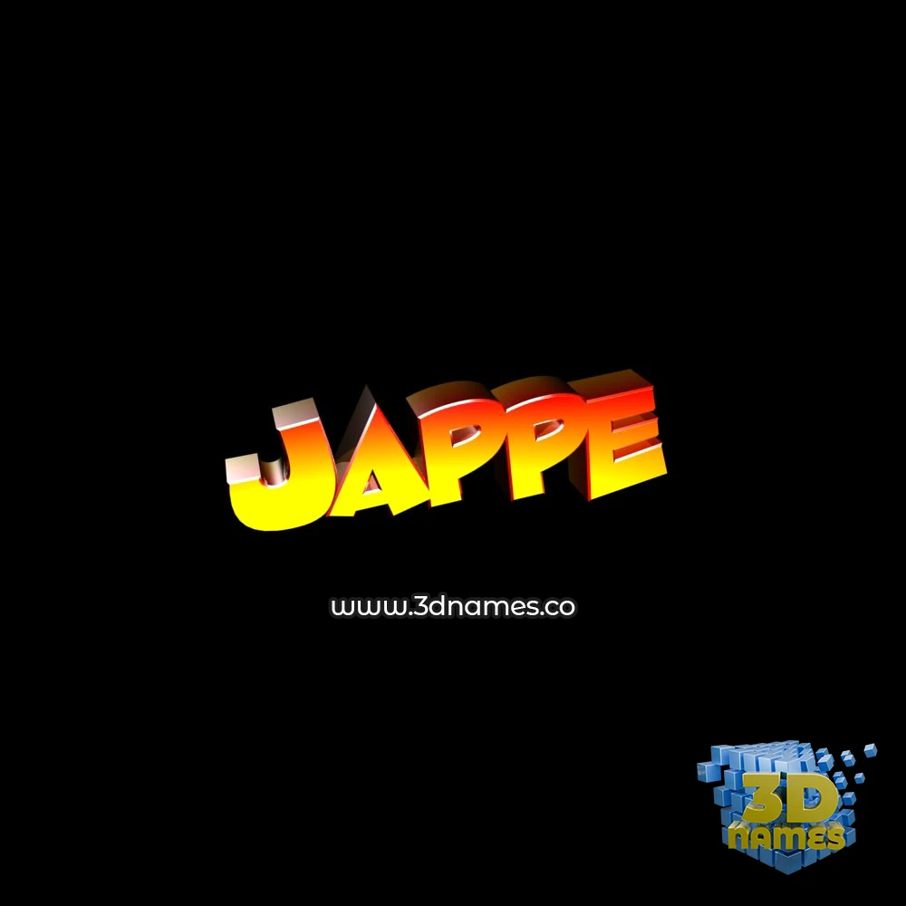 jappe in Black Background style - 3D name wallpaper