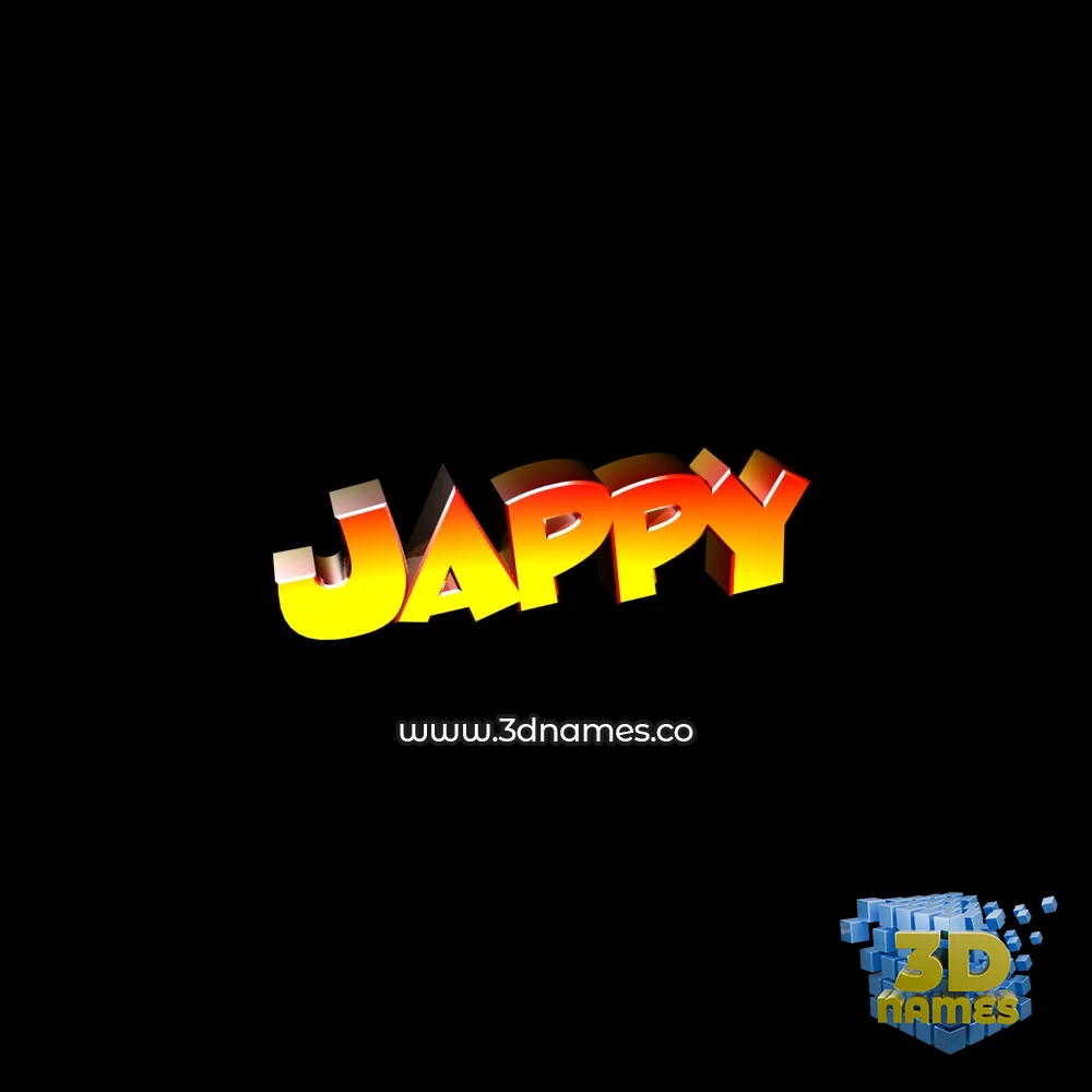 jappy in Black Background style - 3D name wallpaper