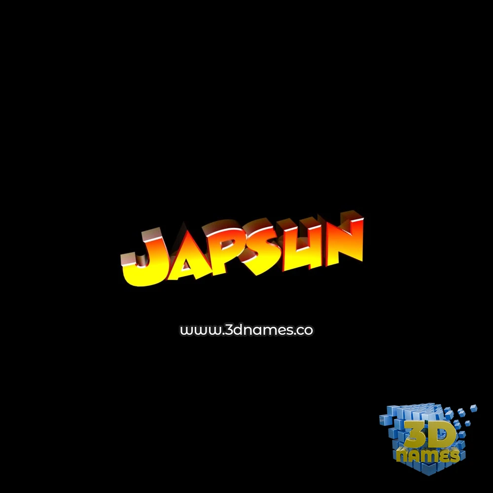 japsun in Black Background style - 3D name wallpaper