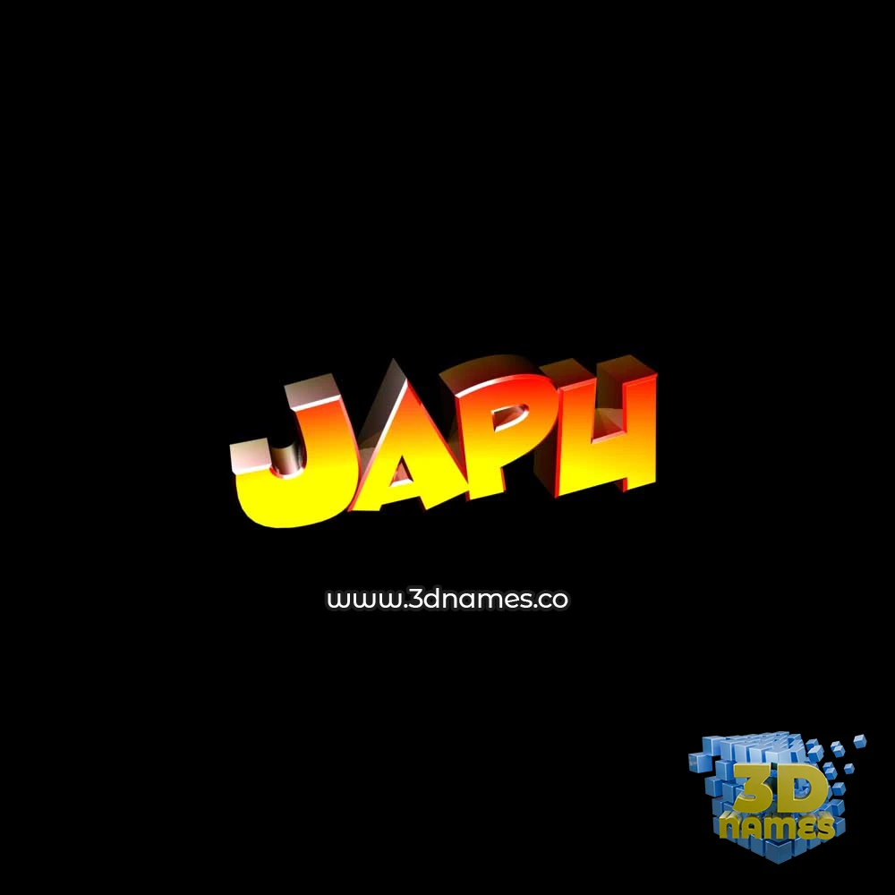 japu in Black Background style - 3D name wallpaper