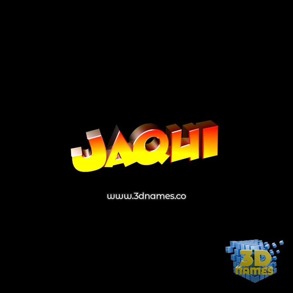 jaqui in Black Background style - 3D name wallpaper