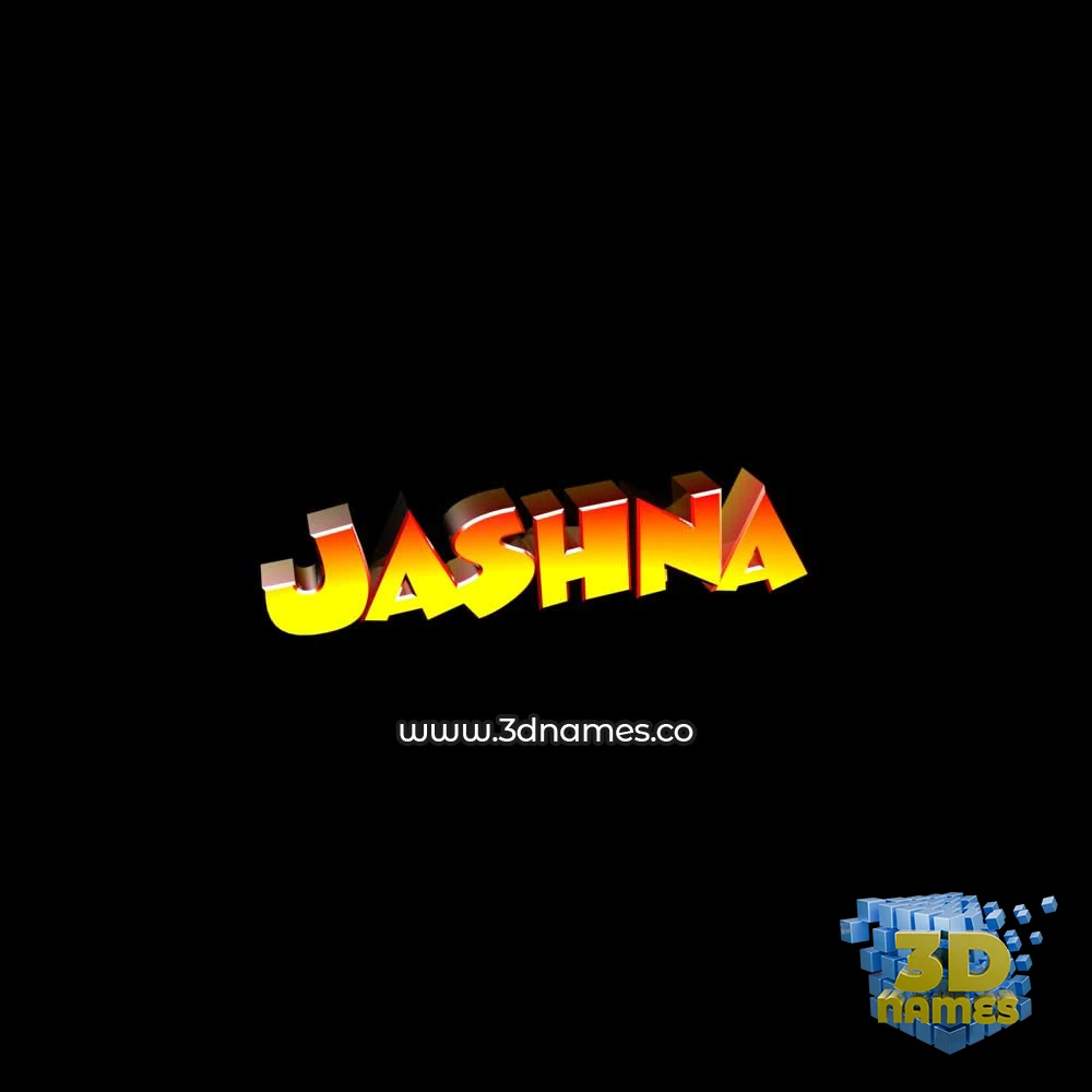 jashna in Black Background style - 3D name wallpaper
