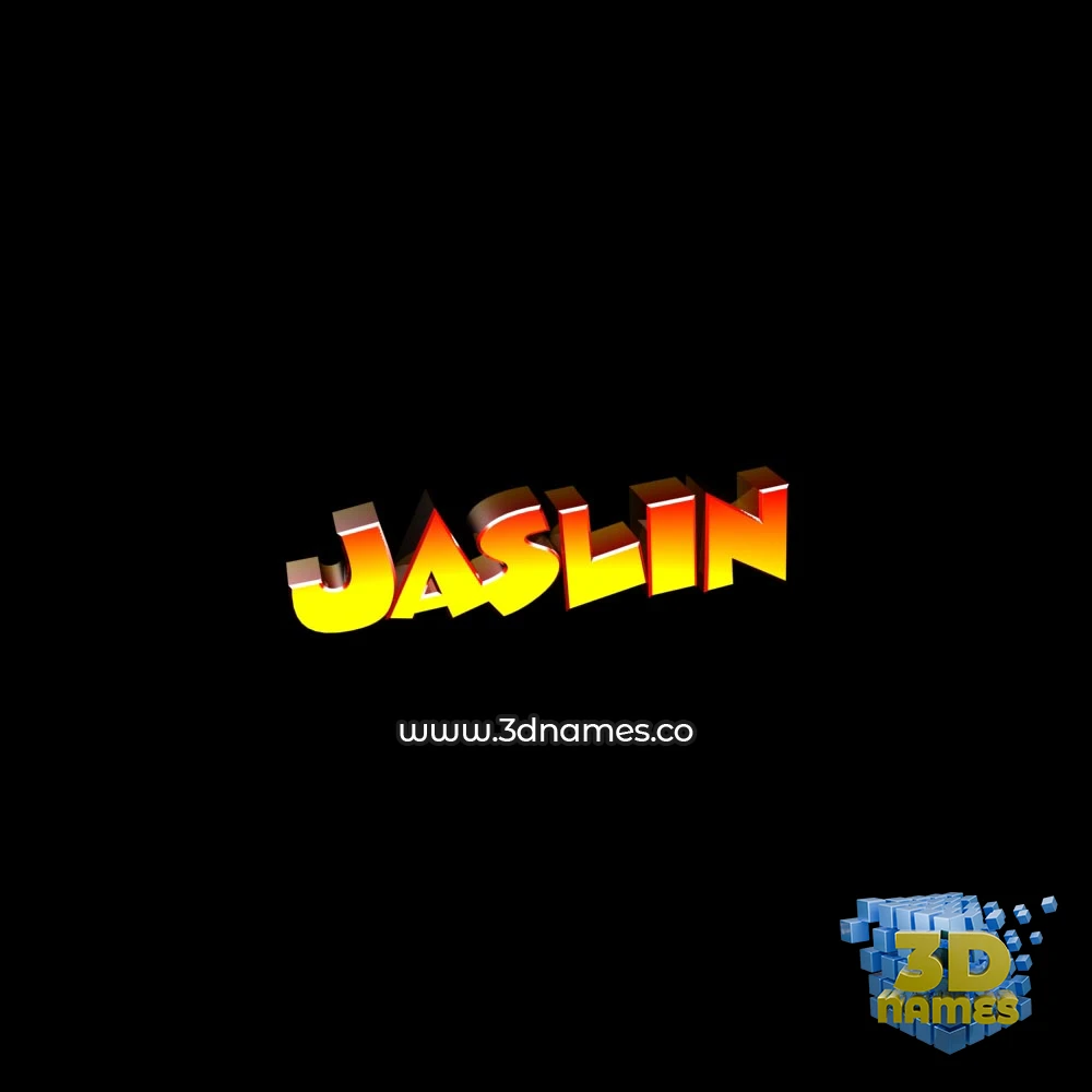 jaslin in Black Background style - 3D name wallpaper