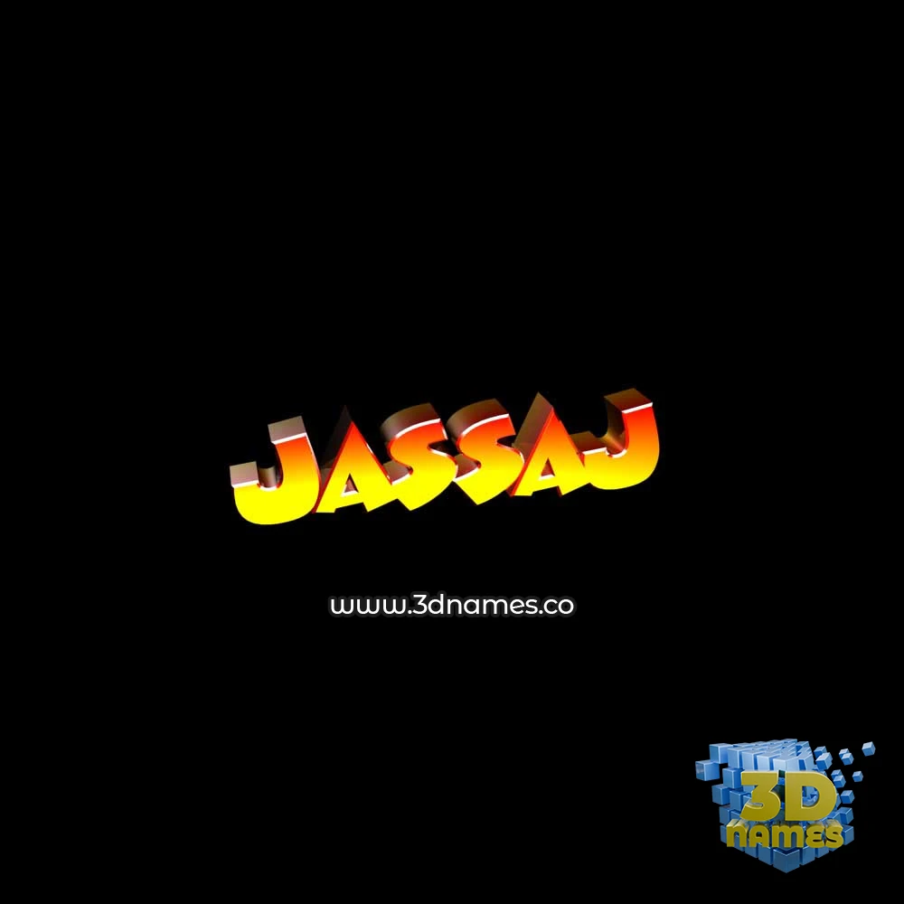 jassaj in Black Background style - 3D name wallpaper