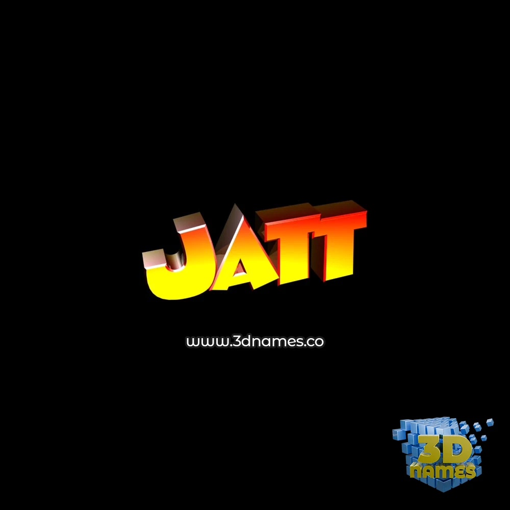 jatt in Black Background style - 3D name wallpaper