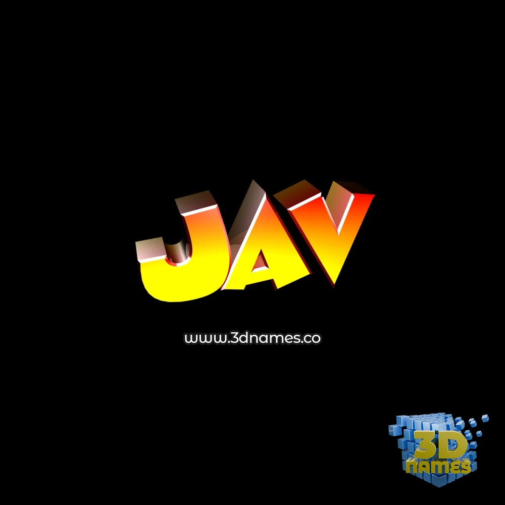 jav in Black Background style - 3D name wallpaper