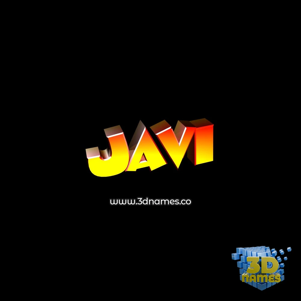 javi in Black Background style - 3D name wallpaper