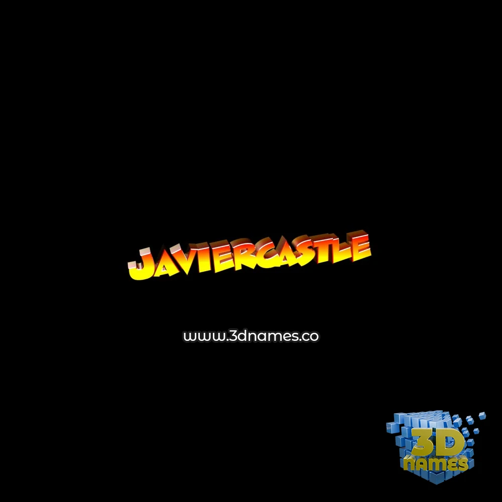 javiercastle in Black Background style - 3D name wallpaper