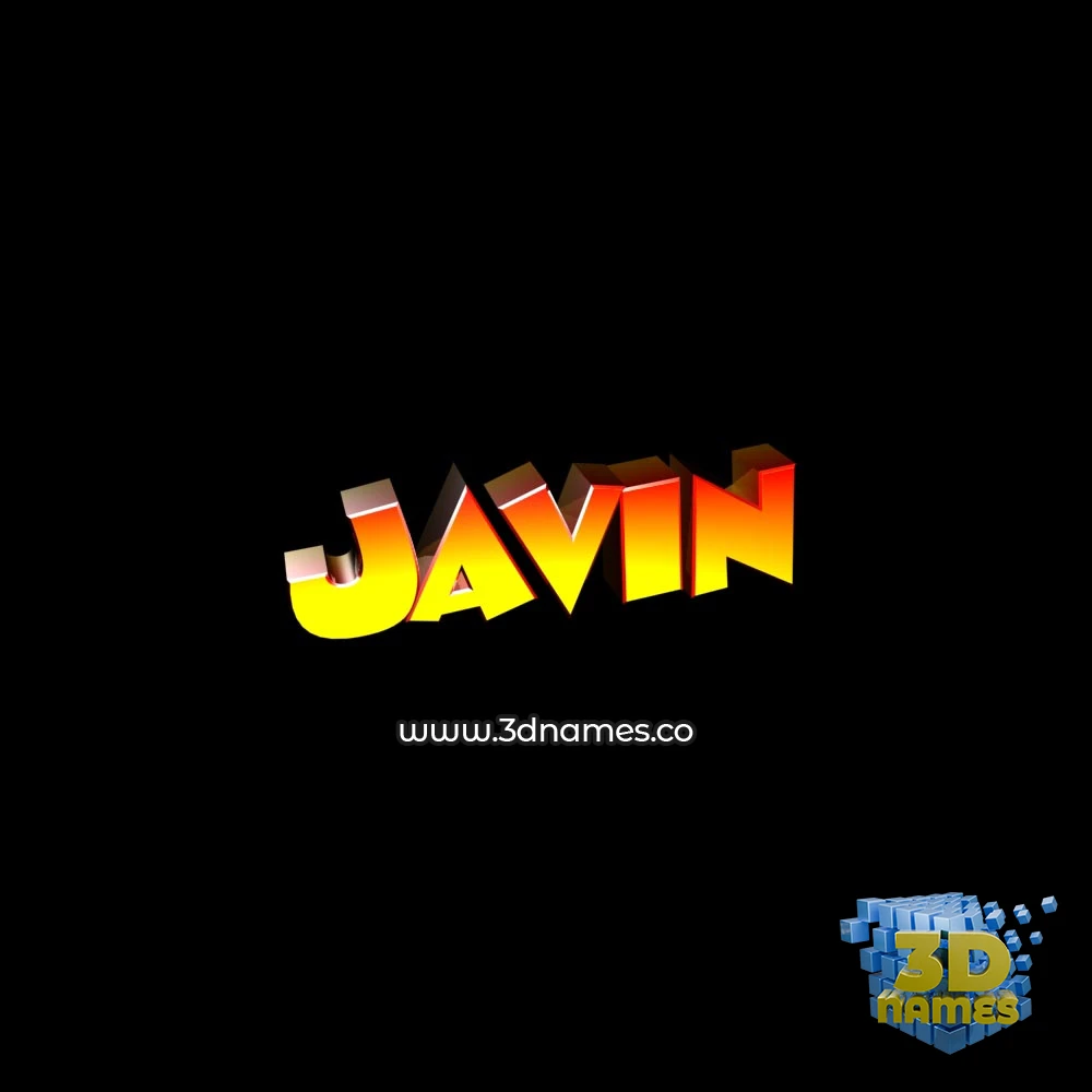 javin in Black Background style - 3D name wallpaper