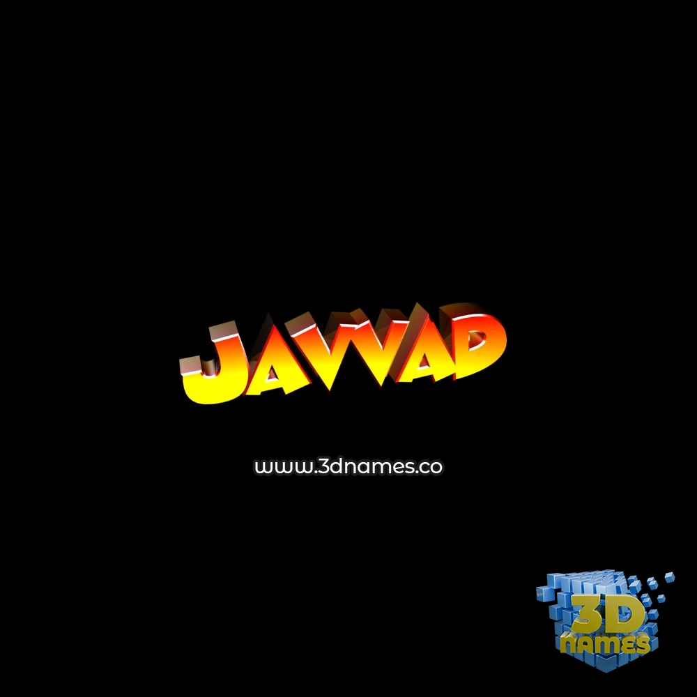 javvad in Black Background style - 3D name wallpaper