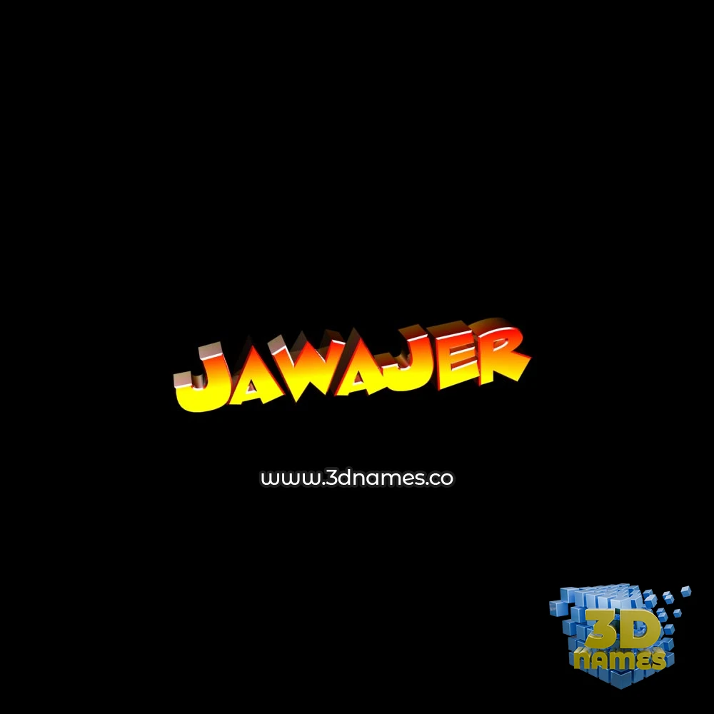 jawajer in Black Background style - 3D name wallpaper