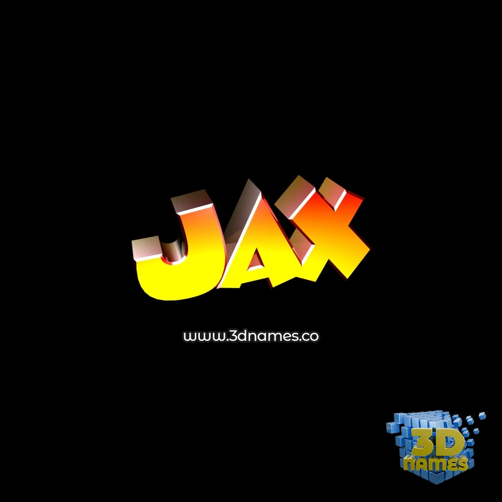 jax in Black Background style - 3D name wallpaper