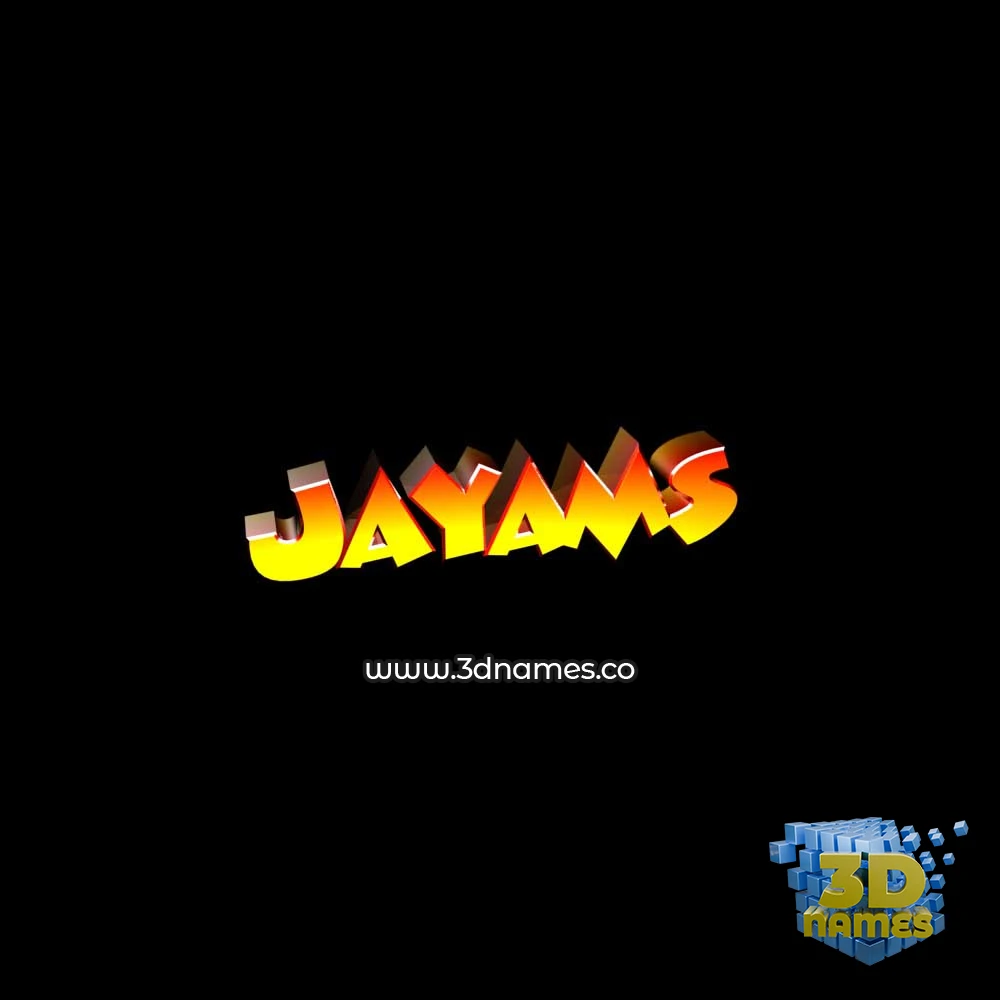 jayams in Black Background style - 3D name wallpaper