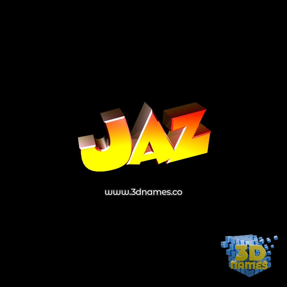 jaz in Black Background style - 3D name wallpaper