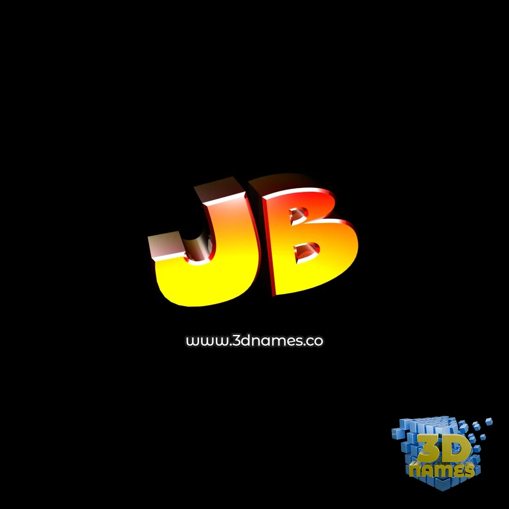jb in Black Background style - 3D name wallpaper