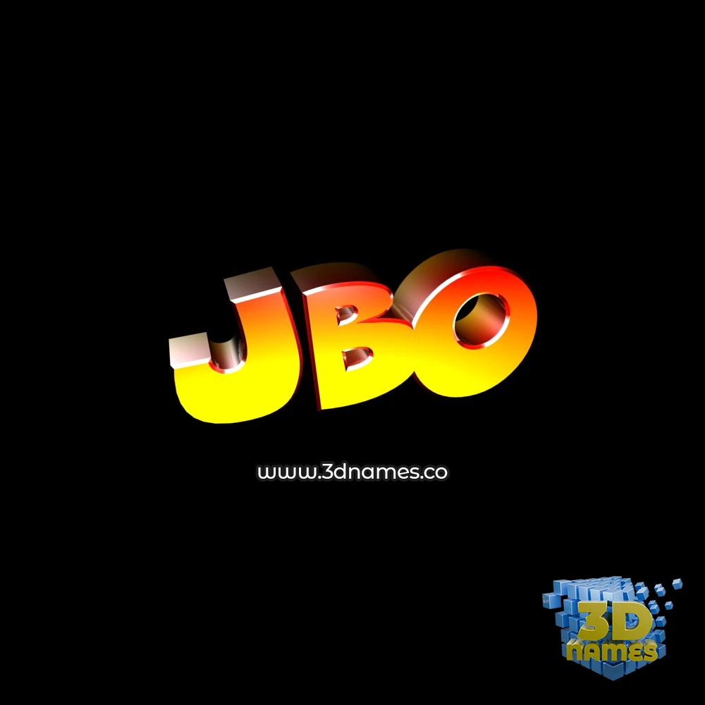 jbo in Black Background style - 3D name wallpaper