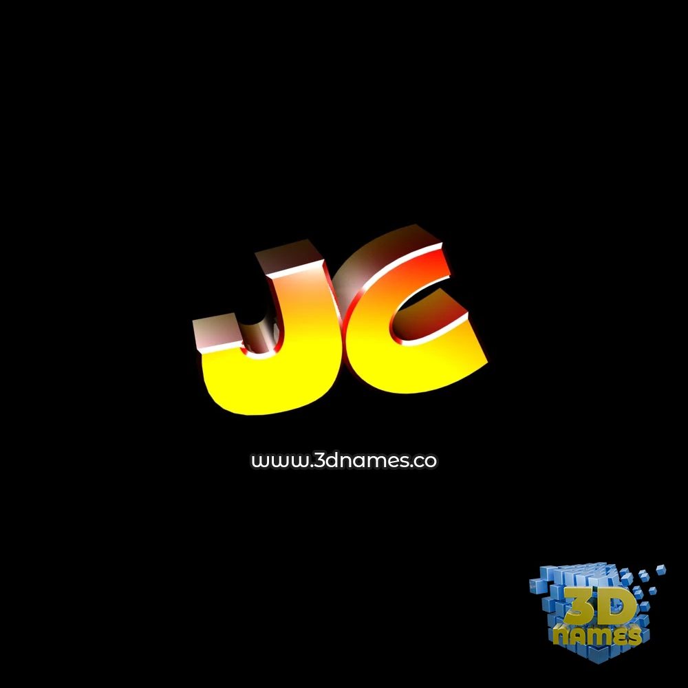 jc in Black Background style - 3D name wallpaper