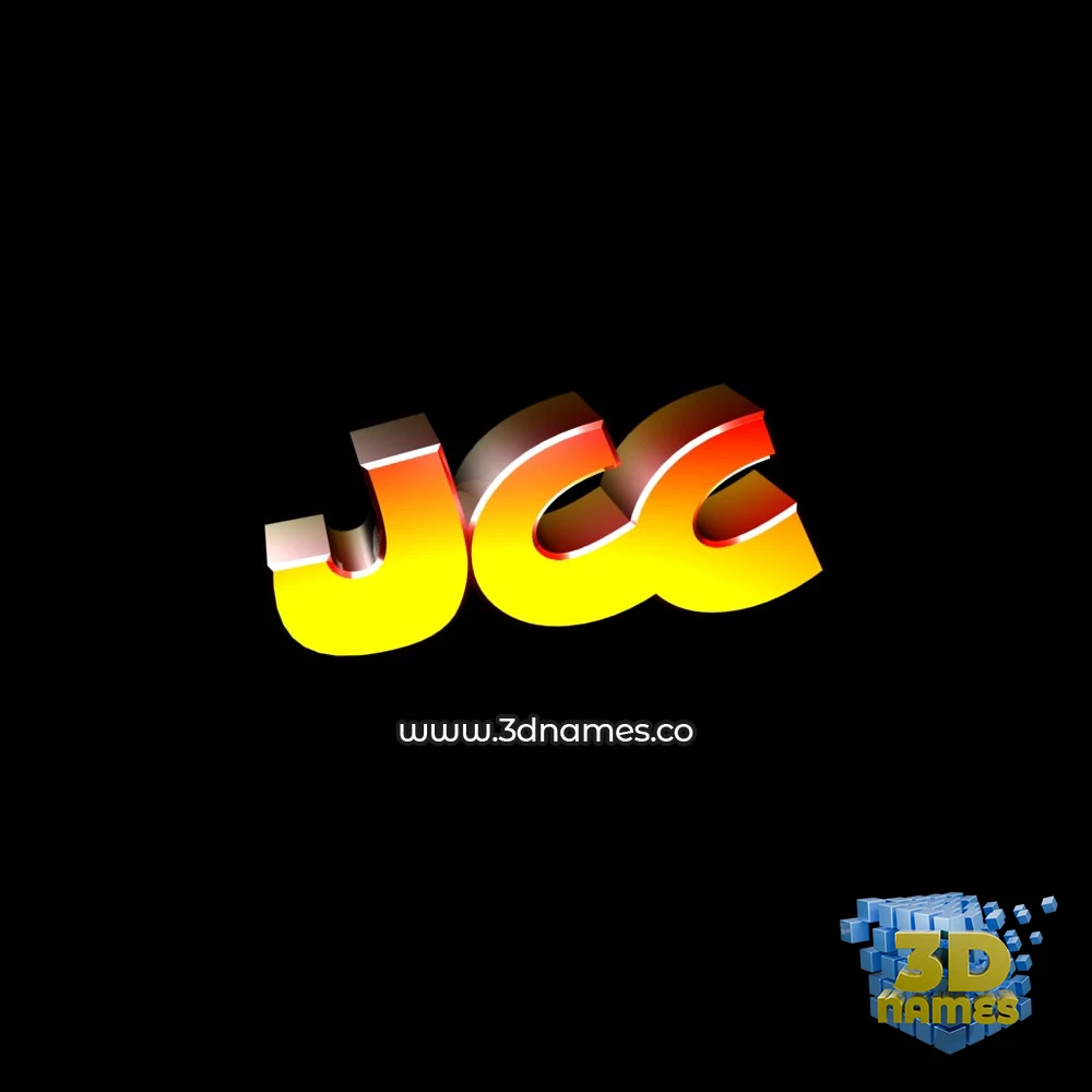jcc in Black Background style - 3D name wallpaper