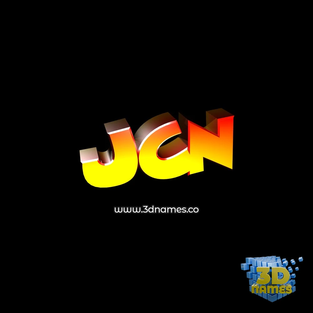 jcn in Black Background style - 3D name wallpaper