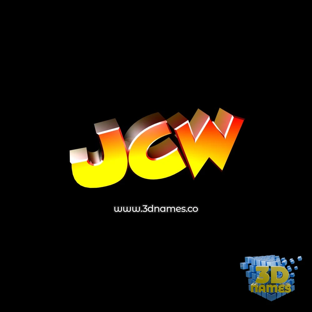 jcw in Black Background style - 3D name wallpaper