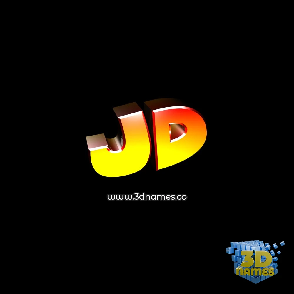 jd in Black Background style - 3D name wallpaper