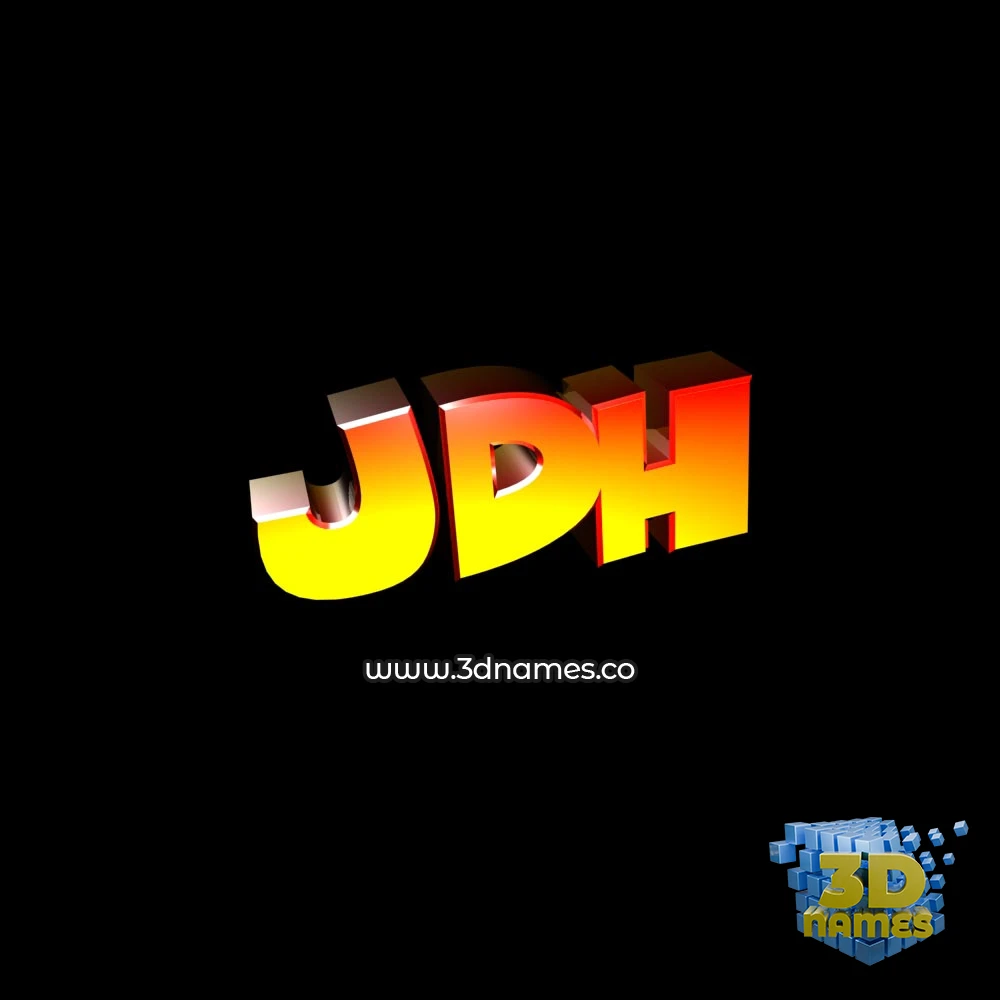 jdh in Black Background style - 3D name wallpaper