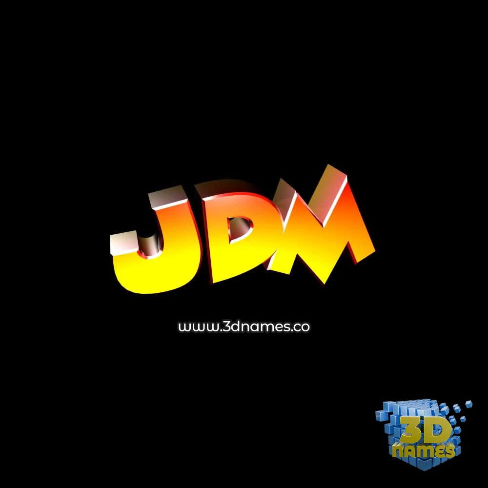 jdm in Black Background style - 3D name wallpaper
