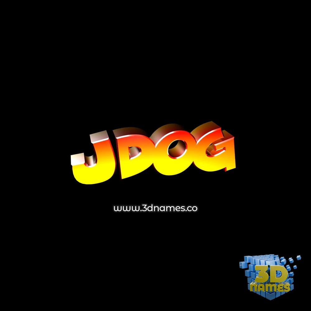 jdog in Black Background style - 3D name wallpaper