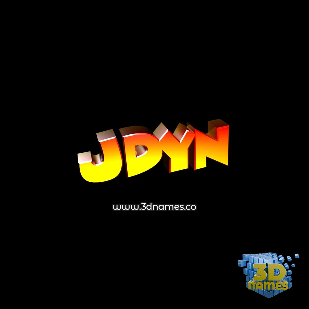 jdyn in Black Background style - 3D name wallpaper