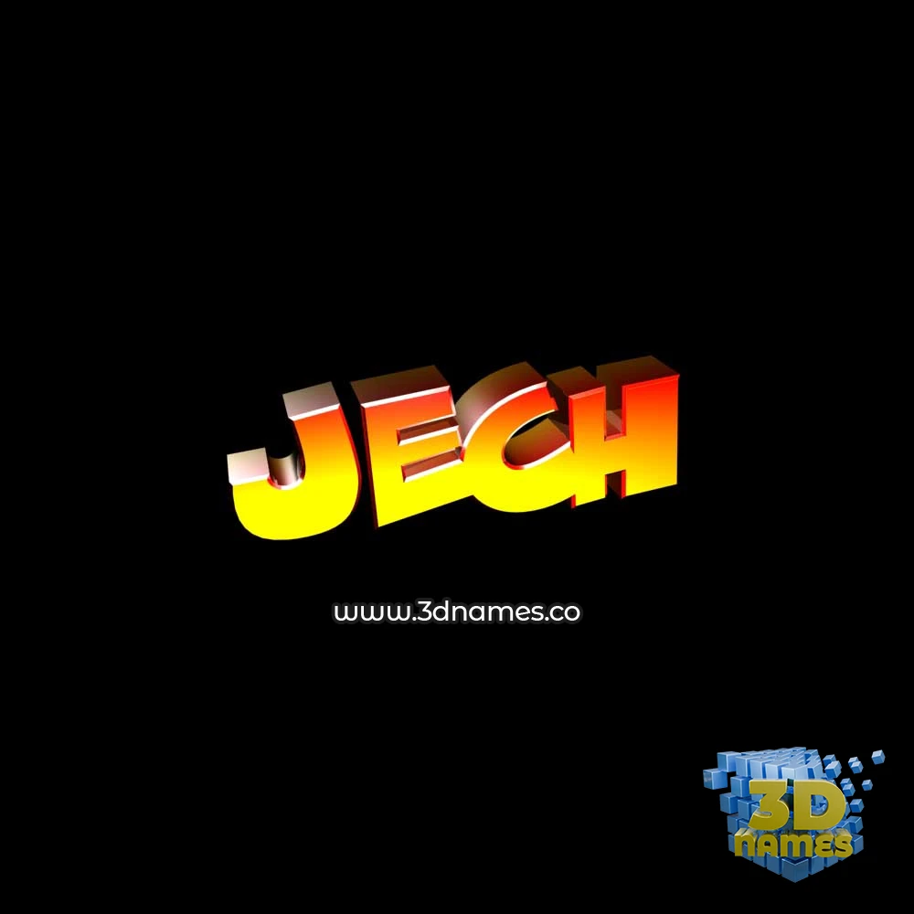jech in Black Background style - 3D name wallpaper