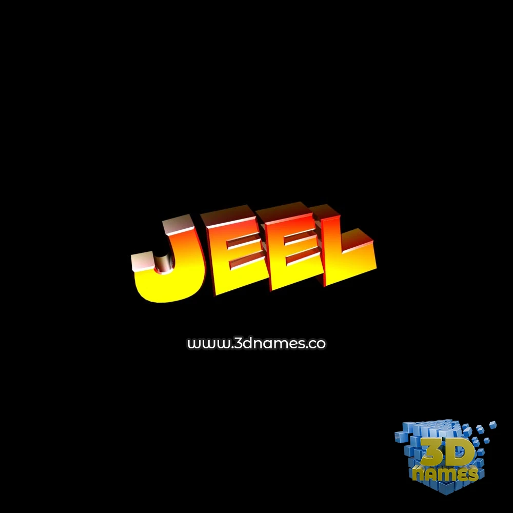 jeel in Black Background style - 3D name wallpaper