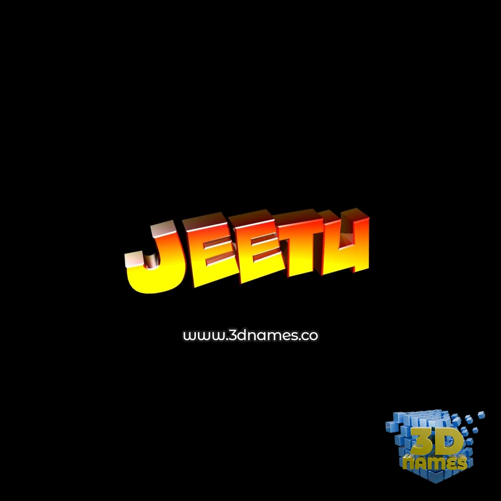 jeetu in Black Background style - 3D name wallpaper