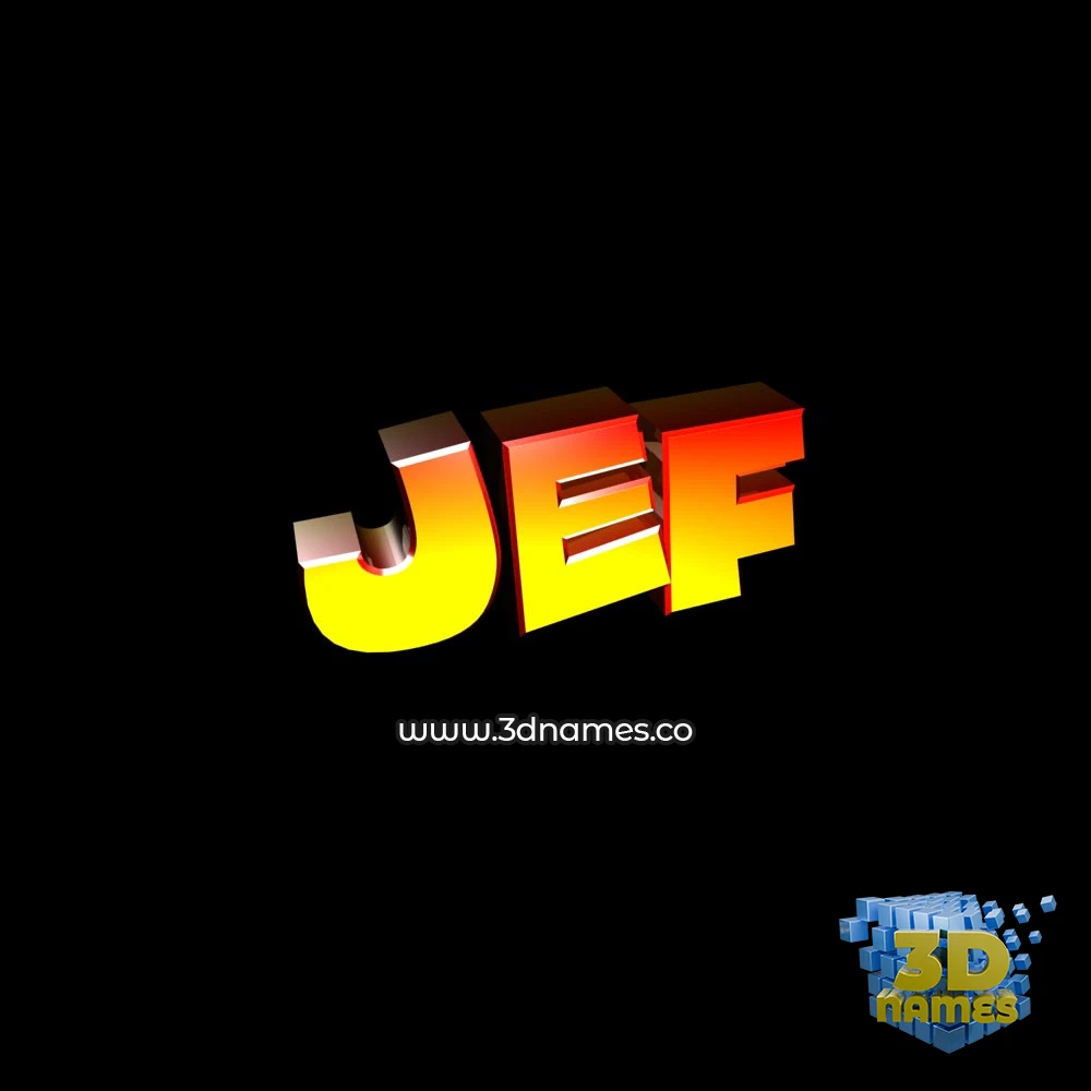 jef in Black Background style - 3D name wallpaper