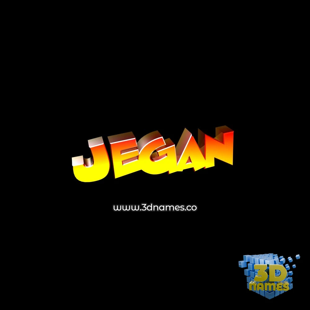 jegan in Black Background style - 3D name wallpaper