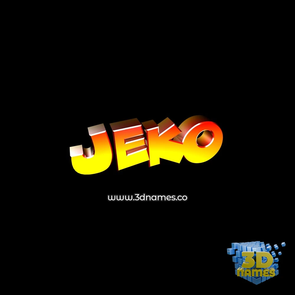 jeko in Black Background style - 3D name wallpaper