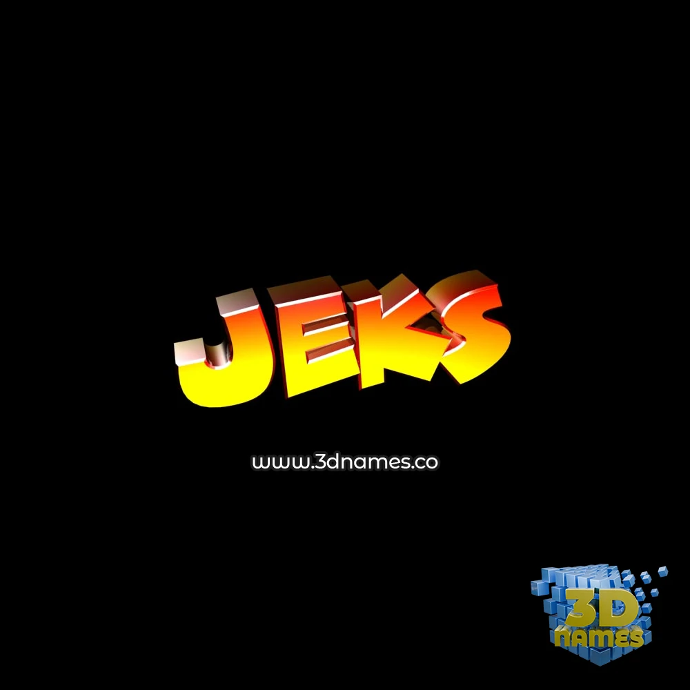 jeks in Black Background style - 3D name wallpaper