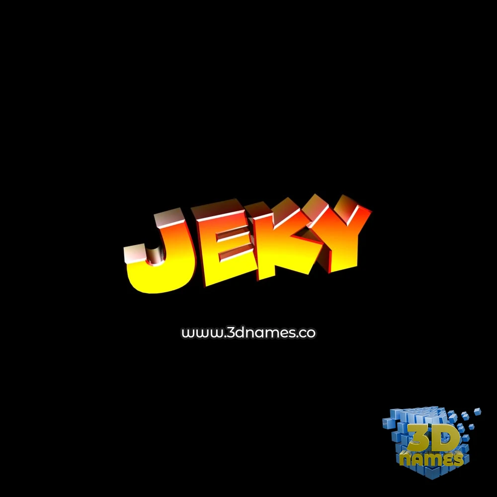 jeky in Black Background style - 3D name wallpaper