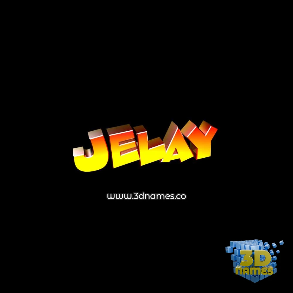 jelay in Black Background style - 3D name wallpaper