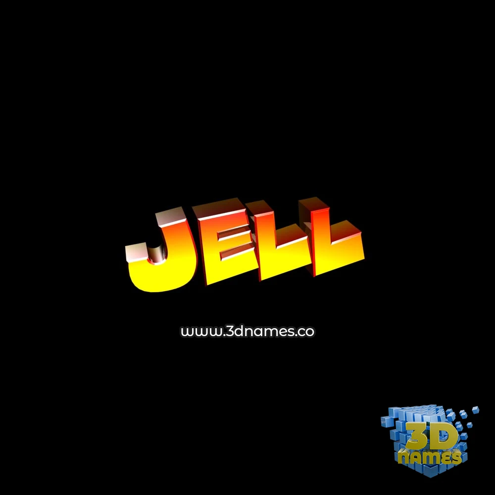 jell in Black Background style - 3D name wallpaper