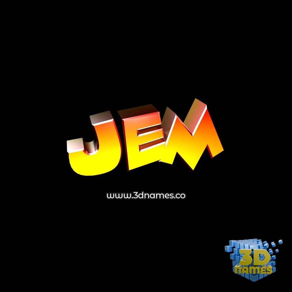 jem in Black Background style - 3D name wallpaper