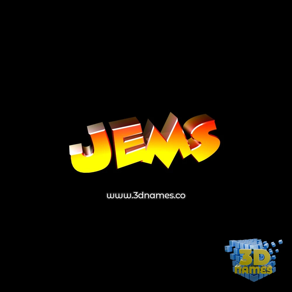 jems in Black Background style - 3D name wallpaper