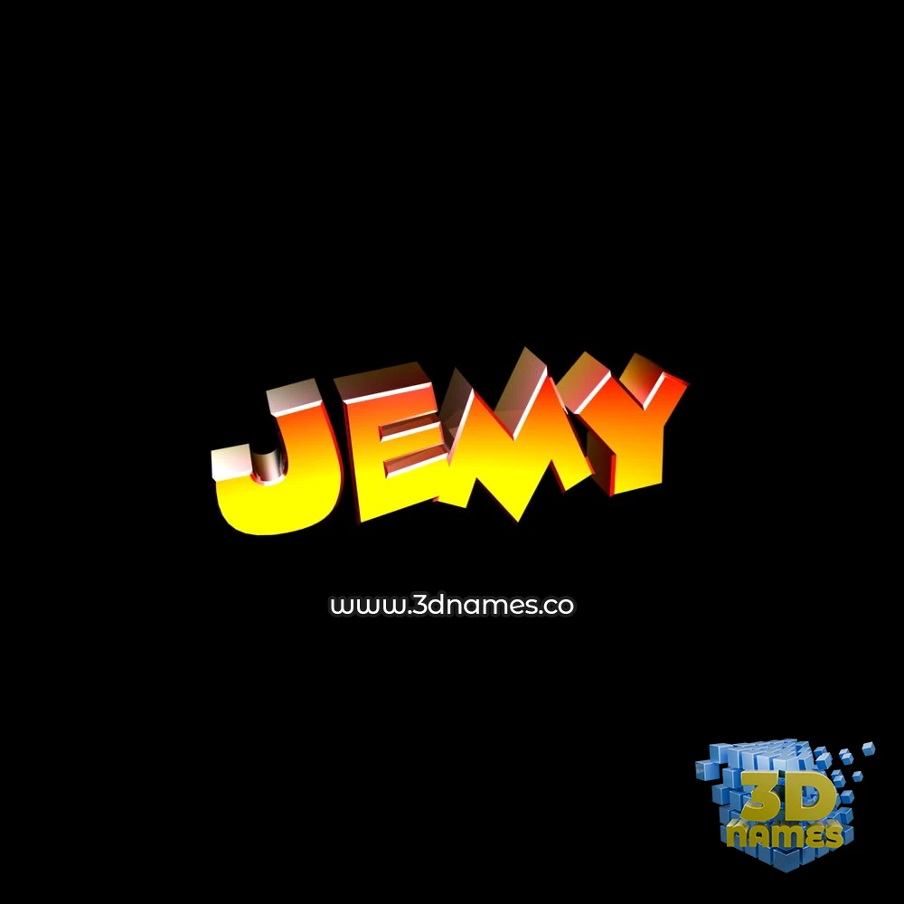 jemy in Black Background style - 3D name wallpaper