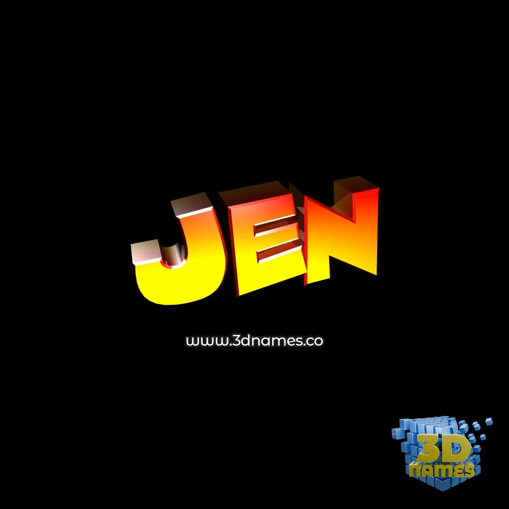 jen in Black Background style - 3D name wallpaper