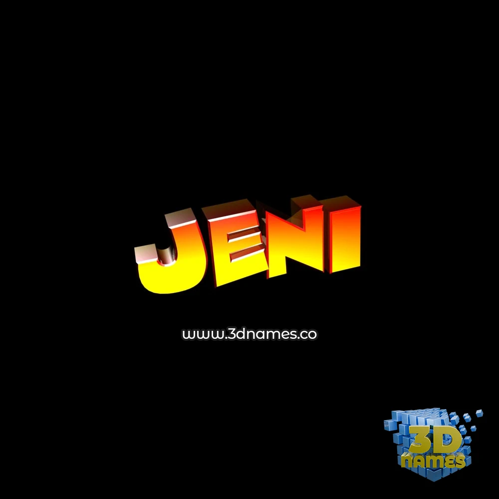 jeni in Black Background style - 3D name wallpaper