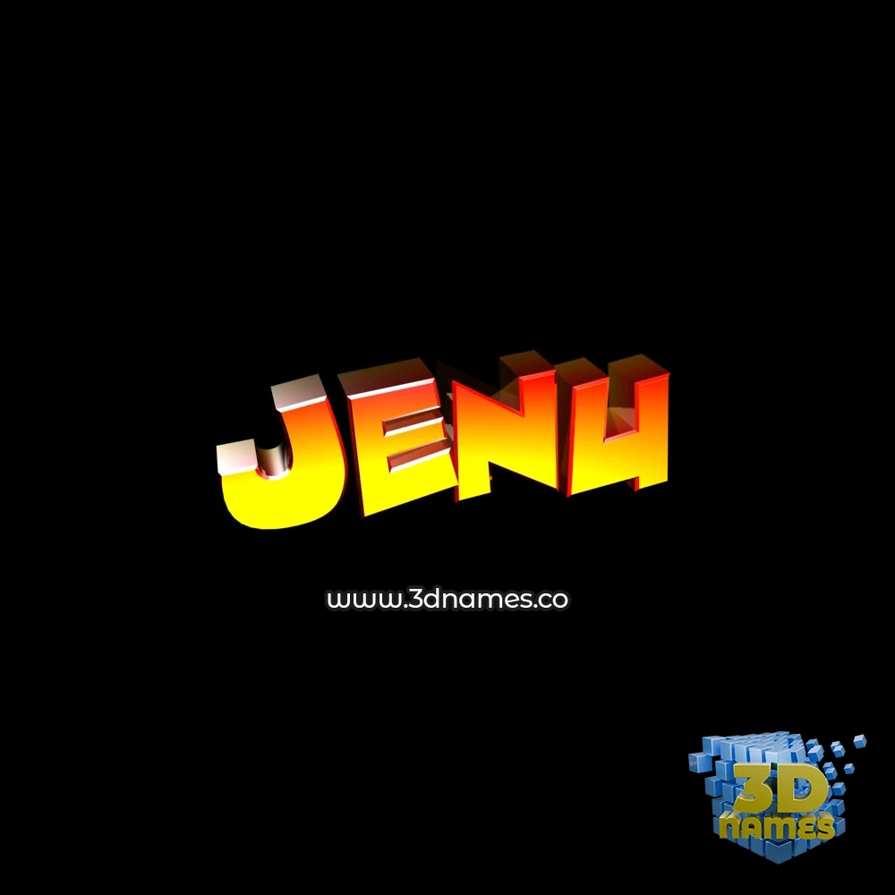 jenu in Black Background style - 3D name wallpaper