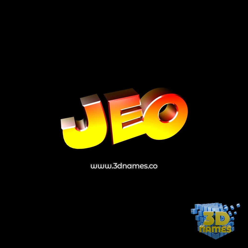 jeo in Black Background style - 3D name wallpaper