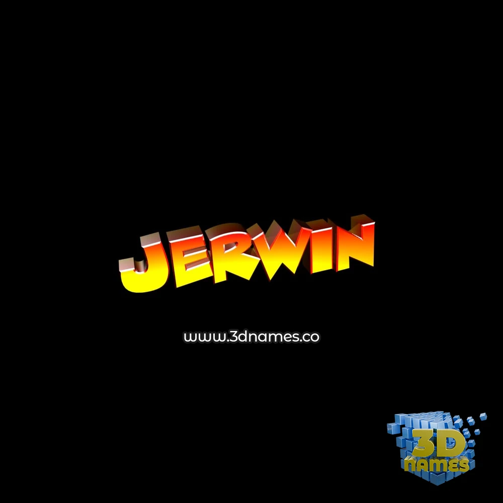 jerwin in Black Background style - 3D name wallpaper